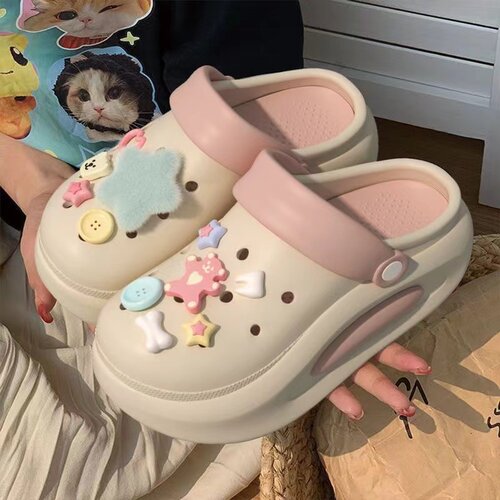 小码女鞋313233洞洞鞋女夏外穿防滑防臭2025新款室内家居厚底拖鞋