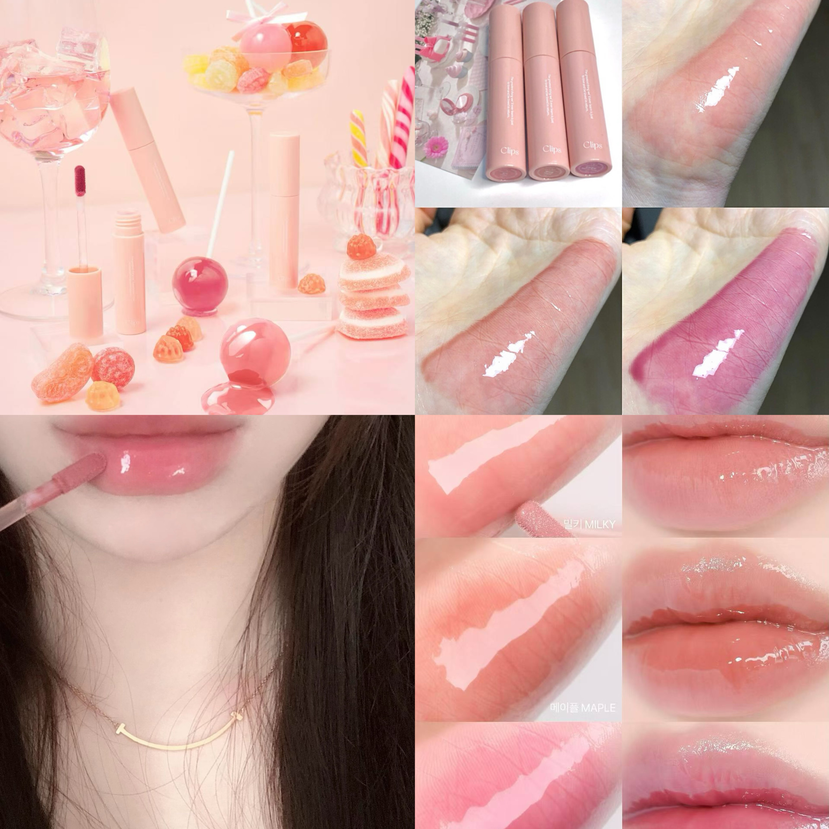 现货 韩国Clips Candy Glow氛围感糖浆水润唇蜜光泽水润唇釉4色4g