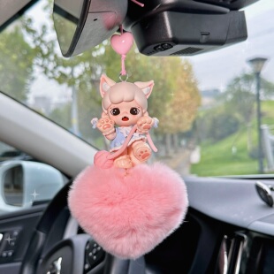 Zoraa喵呜猫颜社Mini可爱泡泡玛特车载后视镜挂件送女友创意礼物