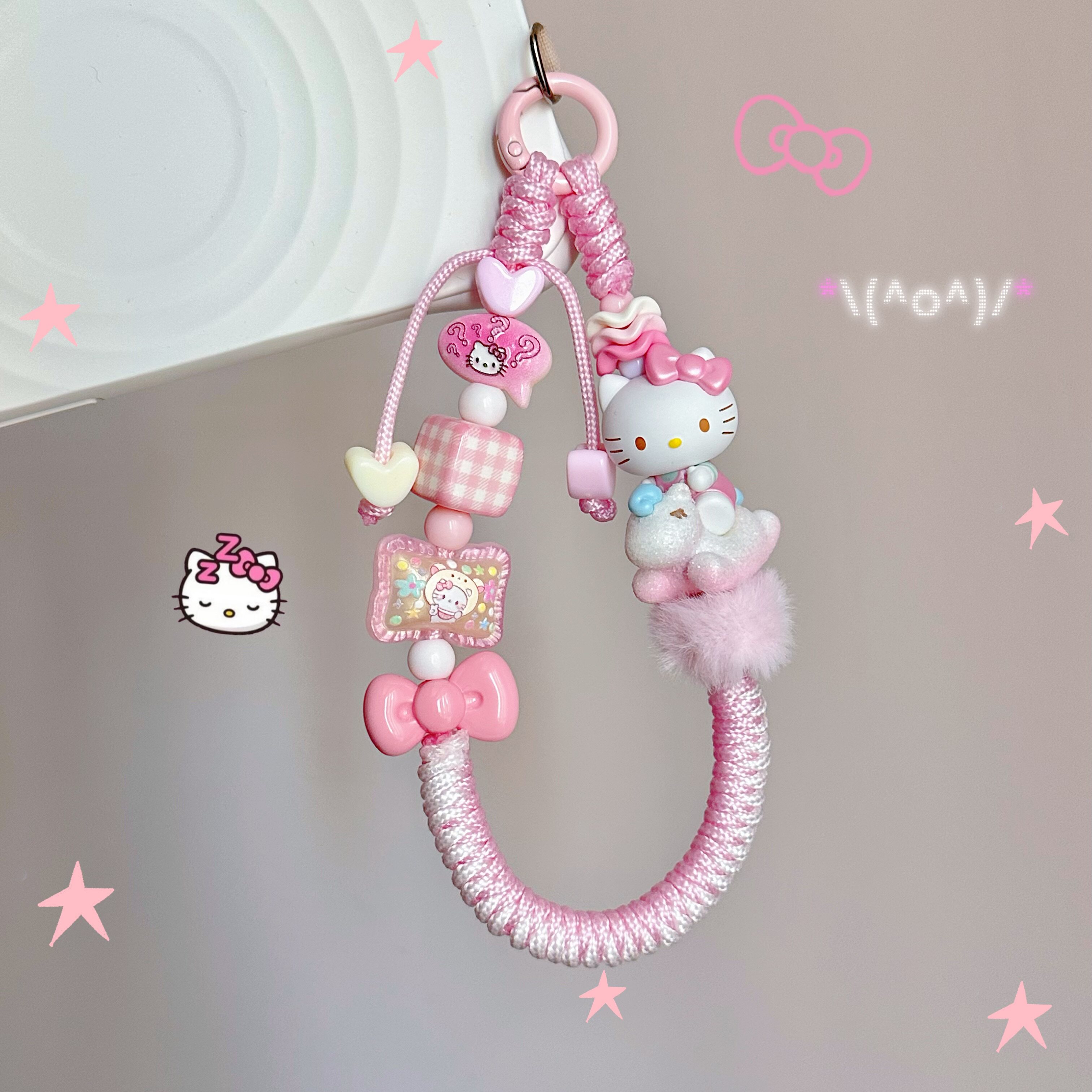 Hello Kitty童心小马系列编绳手机链钥匙扣包挂送女生可爱礼物图片