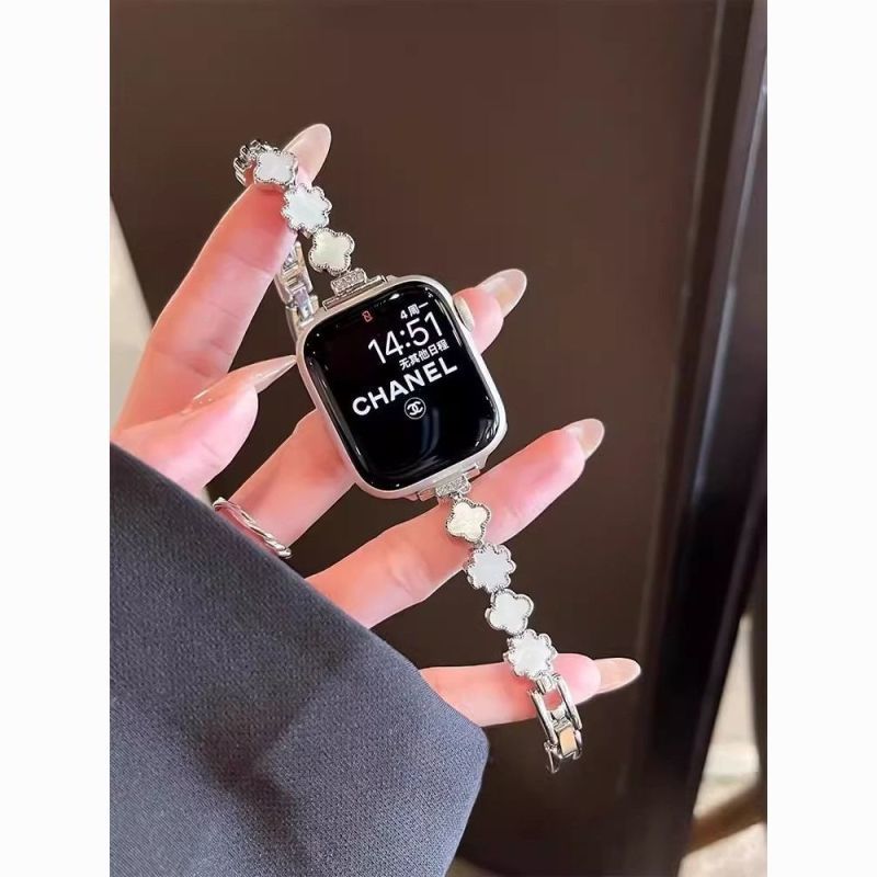 适用四叶草贝母适用华为手表fit4pro/3表带fit4金属轻奢闪钻fit3