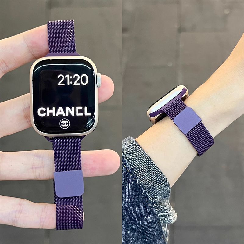 适用适用小米手环10Pro表带9Pro细款新色梅紫金属米兰磁吸8Pro透