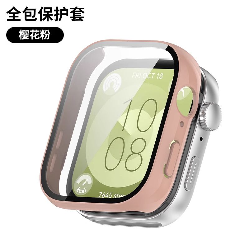 适用适用华为WatchFit4保护壳全包华为Fit4Pro钢化膜壳一体硅胶软