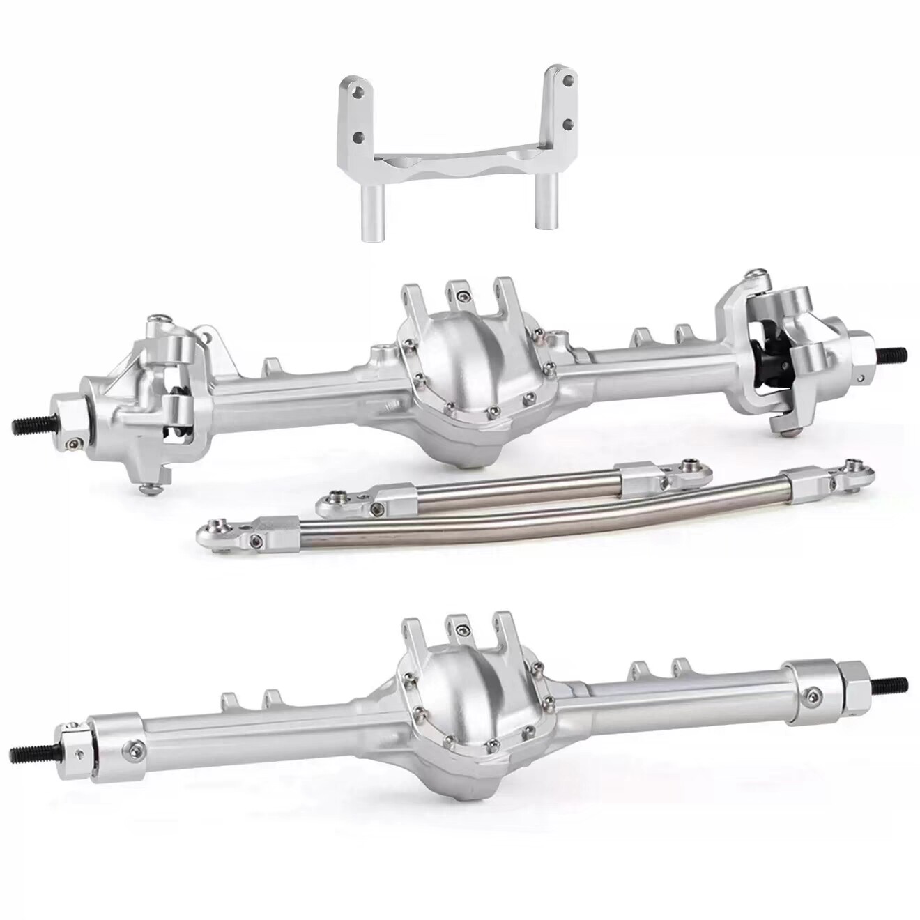 VS4中蛋南瓜桥1/10攀爬车SCX10前后直桥铝合金CNC改装一体式车桥