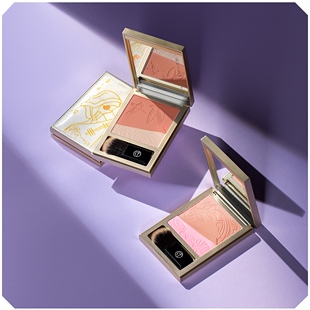 千妍锦绣四美光感腮红盘胭脂紫高光修容三合一体膏收敛膨胀色晒红