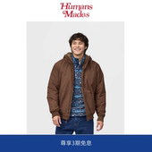 Mades Humans 户外防风抓绒加厚保暖连帽棉服飞行夹克外套