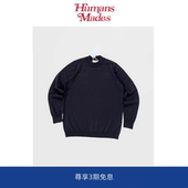 Humans Mades MM6风 手缝四角标桑蚕丝羊毛圆领针织衫 毛衣