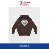 Humans 现货 Mades秋冬爱心图案套头连帽卫衣宽松休闲情侣装