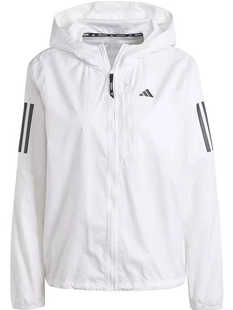 Adidas阿迪达斯女装 跑步梭织透气防风连帽夹克外套IK7445