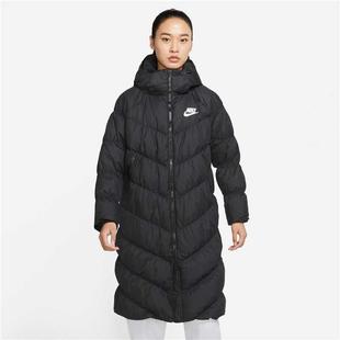 Nike耐克女装 经典百搭运动休闲长款保暖连帽羽绒服IB2971-010