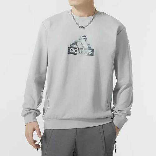阿迪达斯男休闲圆领卫衣