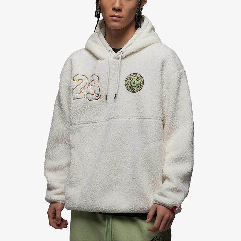 仿羊羔绒保暖套头卫衣耐克连帽男