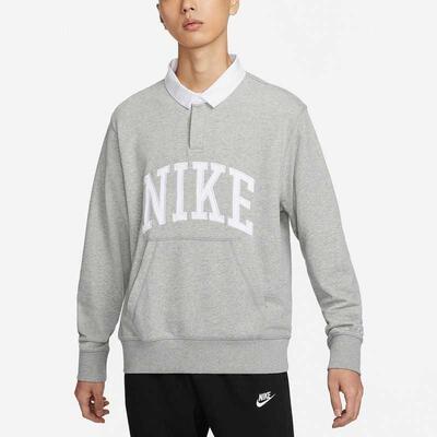 耐克男装运动休闲针织翻领卫衣