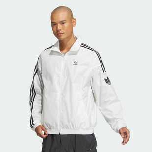 Adidas阿迪达斯男女简约百搭经典三条纹透气立领夹克外套JI7535