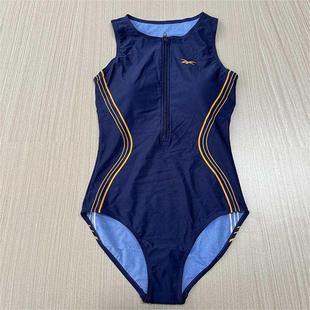 Reebok锐步女装 游泳运动半拉链肩带三角连体泳衣42R10104W413