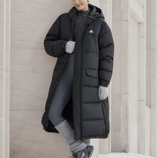 Adidas阿迪达斯男女情侣装保暖长款休闲羽绒服外套KF6748 KF6749