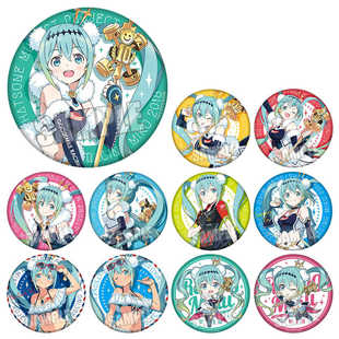 初音吧唧 Hatsune Miku初音未来赛车音动漫偶像铁底徽章胸章定制I