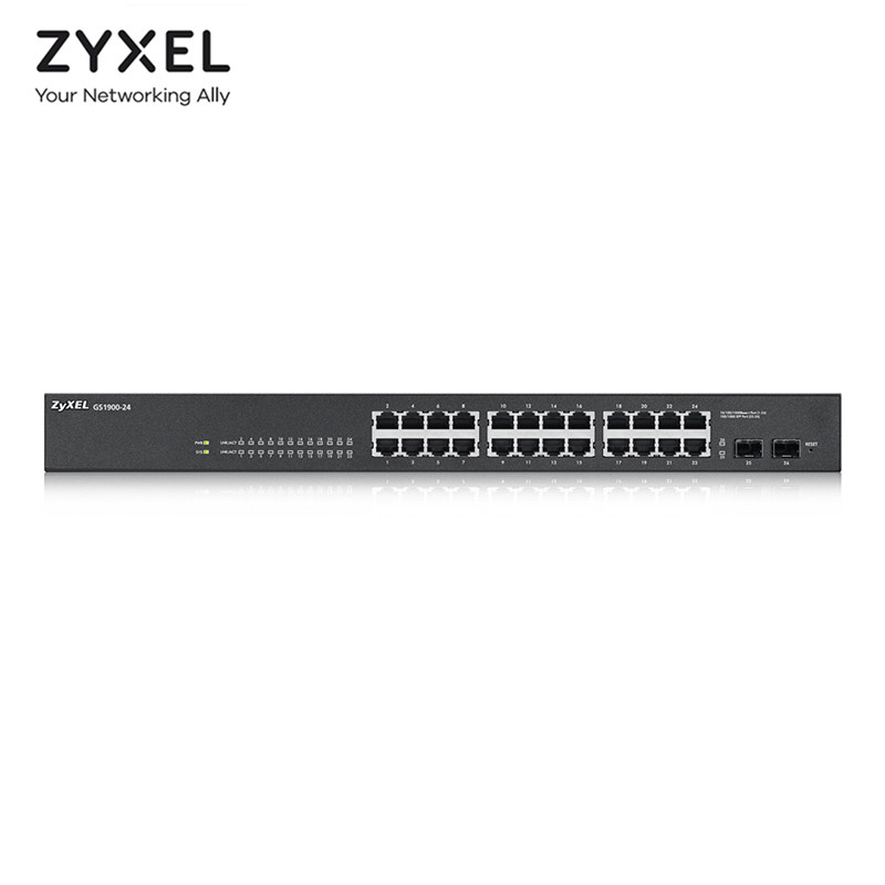 ZYXEL合勤 GS1900-24 全千兆24口 1000Mbps 简单智能 web二层网管型 交换机 24口千兆+2SFP