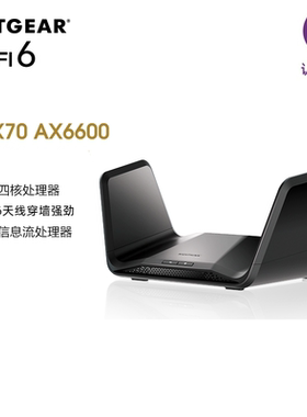 NETGEAR网件 RAX70 AX6600M三频千兆WiFi6无线路由器穿墙wifi覆盖 企业家用游戏加速  链路聚合