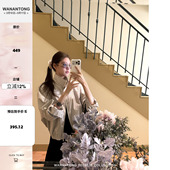 修身 WANANTONG 棉麻条纹夹克外套女春季 money 短外套 比弗利new