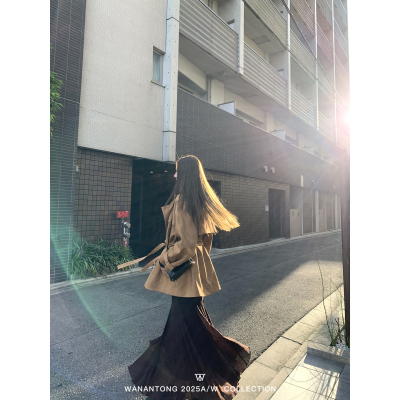 WANANTONG 街头偶遇 飘逸轻盈 多裁片弹力长半裙女半身裙