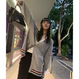 Трехмерный шерстяной трикотажный осенний кардиган, свитер, куртка, свободный крой