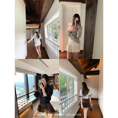 WANANTONG 仲夏灵动芭蕾 自在凉感!小众设计短裙女夏季半身裙