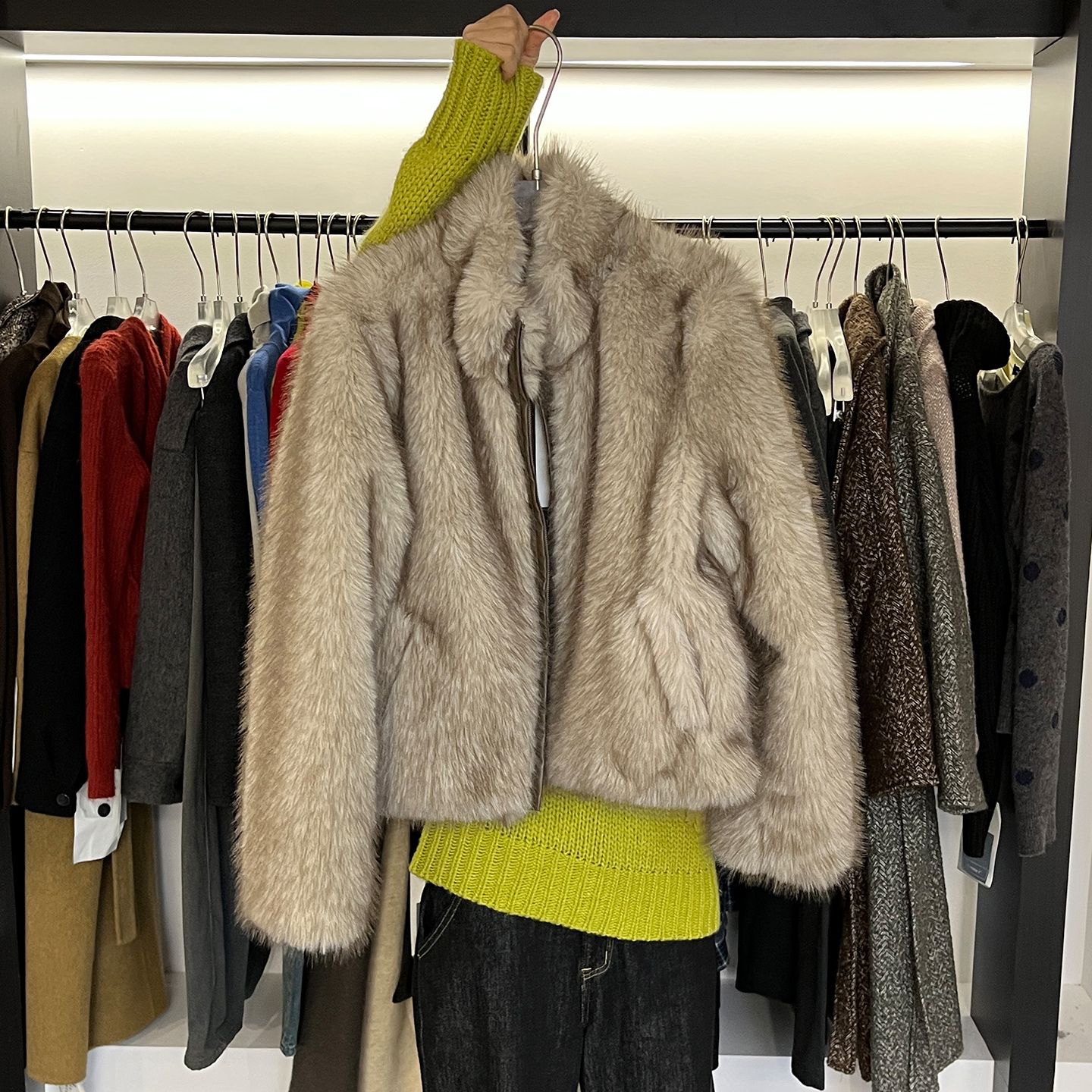 小香风毛绒绒外套贵气感皮草大衣