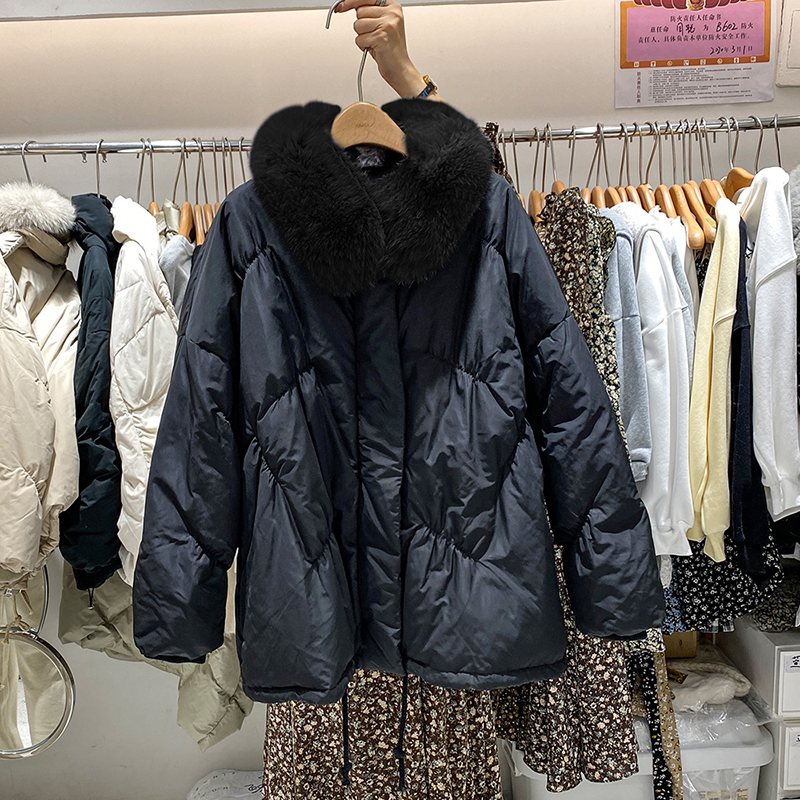 大毛领派克羽绒服女冬季十三行女装新款高级感短款白鸭绒轻薄外套