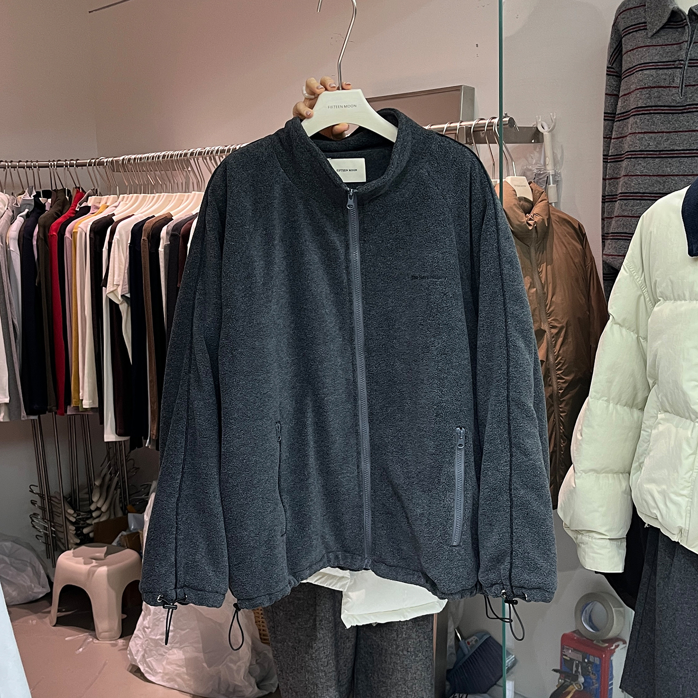 秋冬宽松毛呢休闲立领外套女