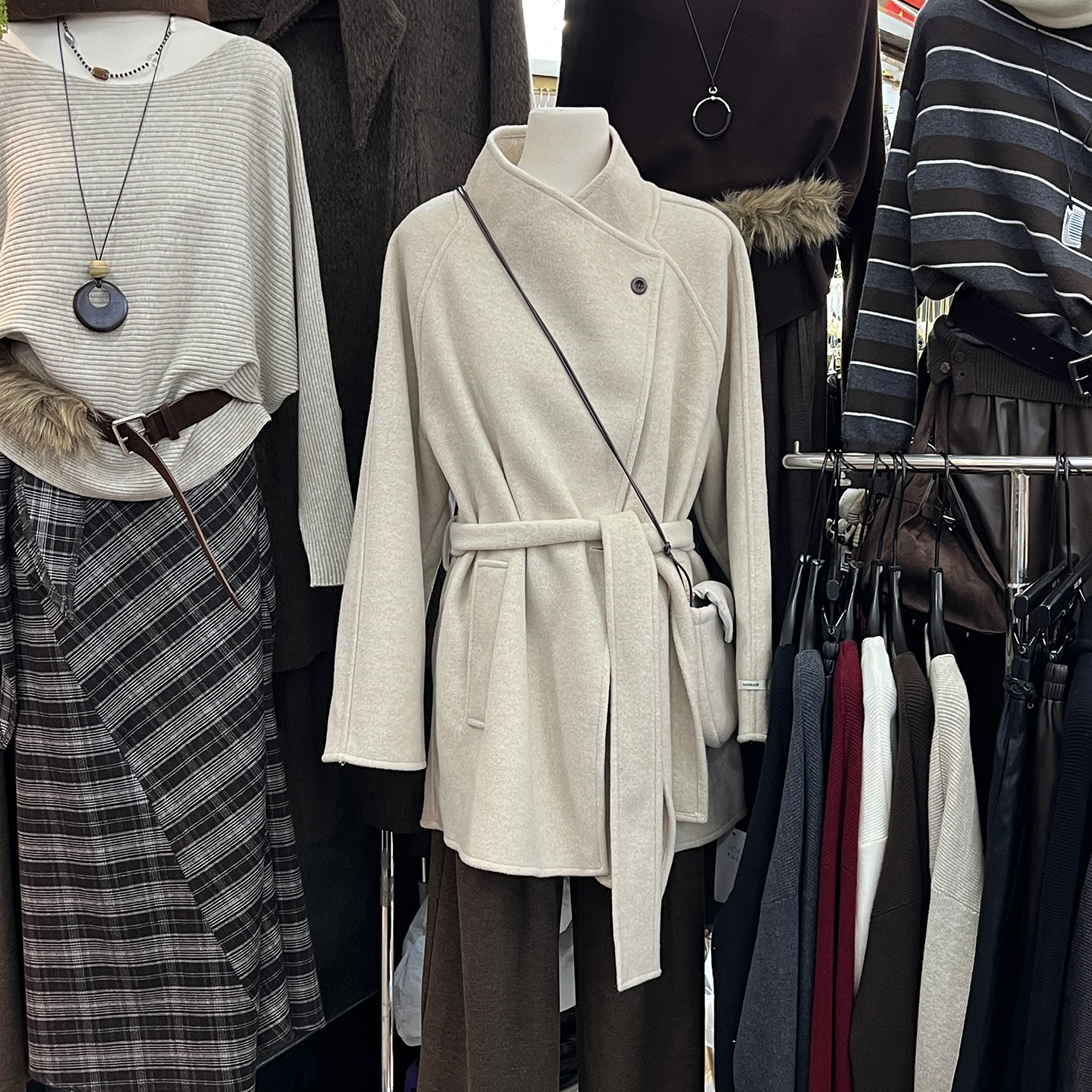 中长款毛呢外套收腰气质呢子大衣