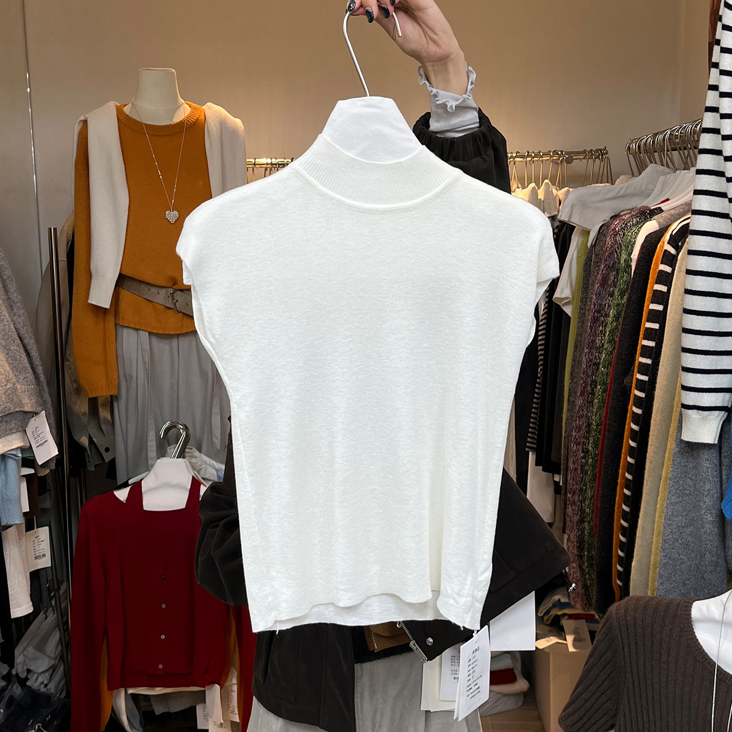 包袖毛衣打底衫飞袖高领针织衫