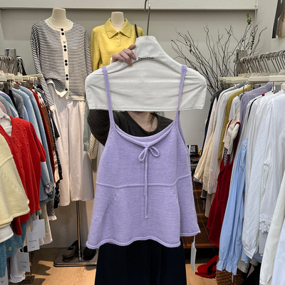 韩系毛衣背心短款针织衫吊带上衣