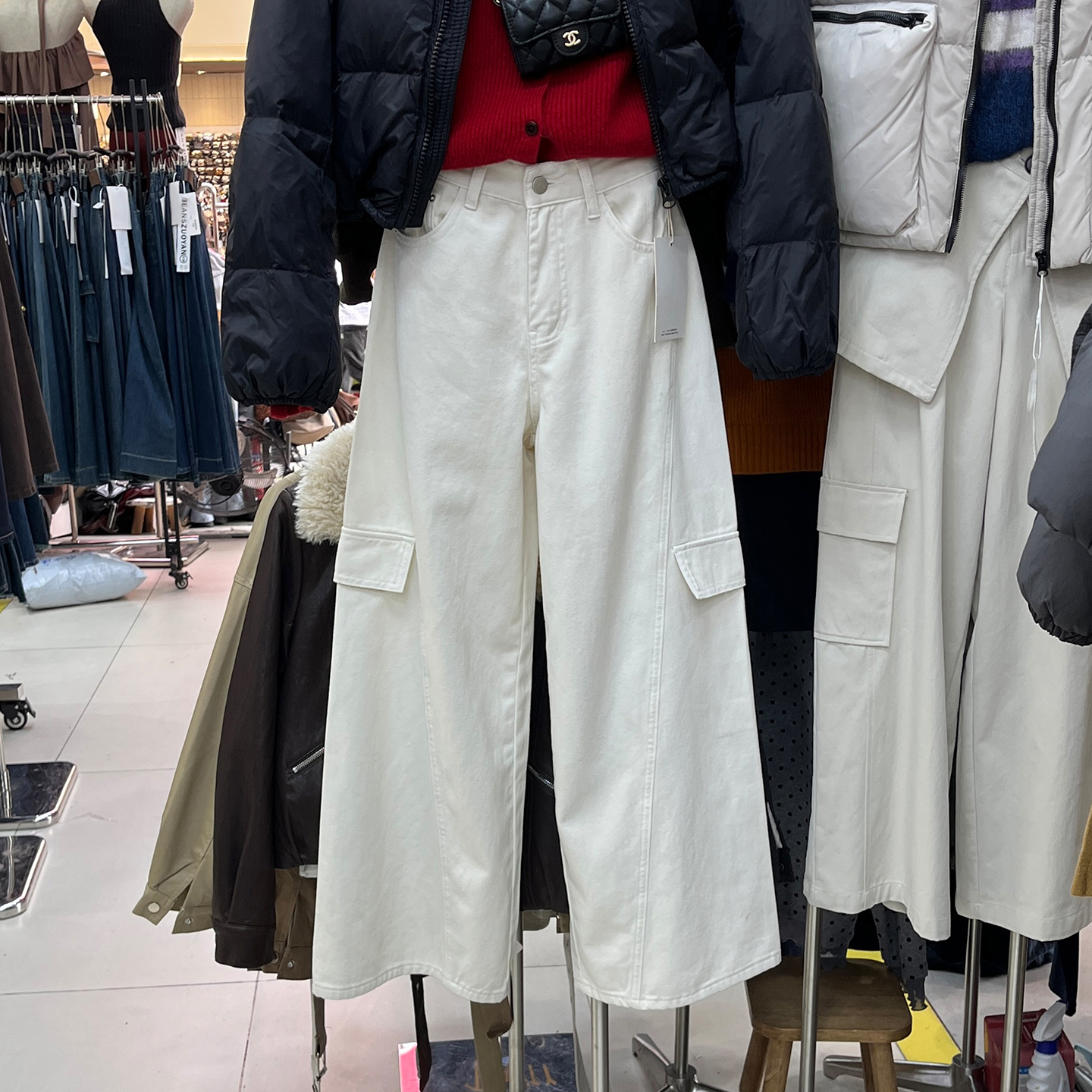 抓绒休闲裤宽松工装裤百搭阔腿裤