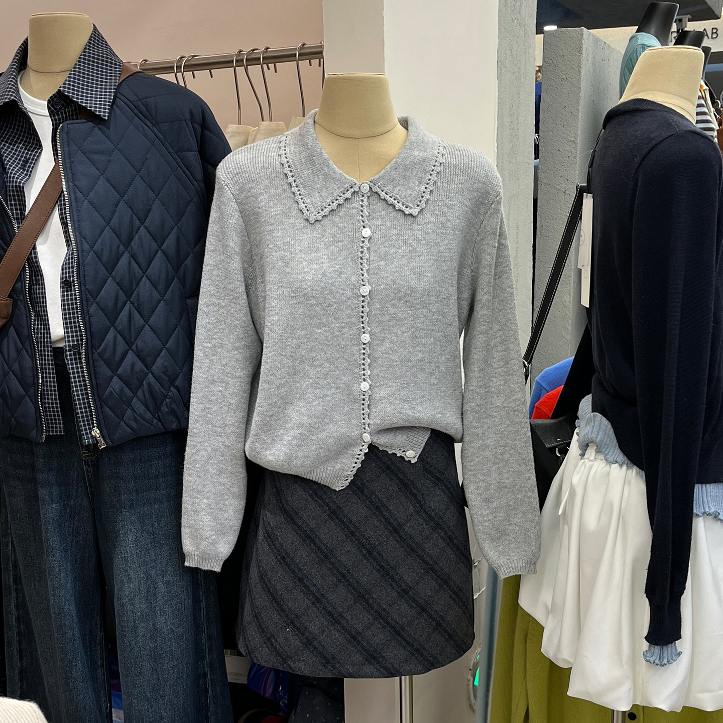 时尚气质花边针织衫薄款毛衣开衫