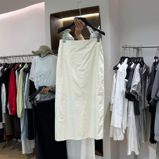 开叉包臀半身裙 气质优雅高腰显瘦百搭纯色中长款 2025早秋新款 时尚