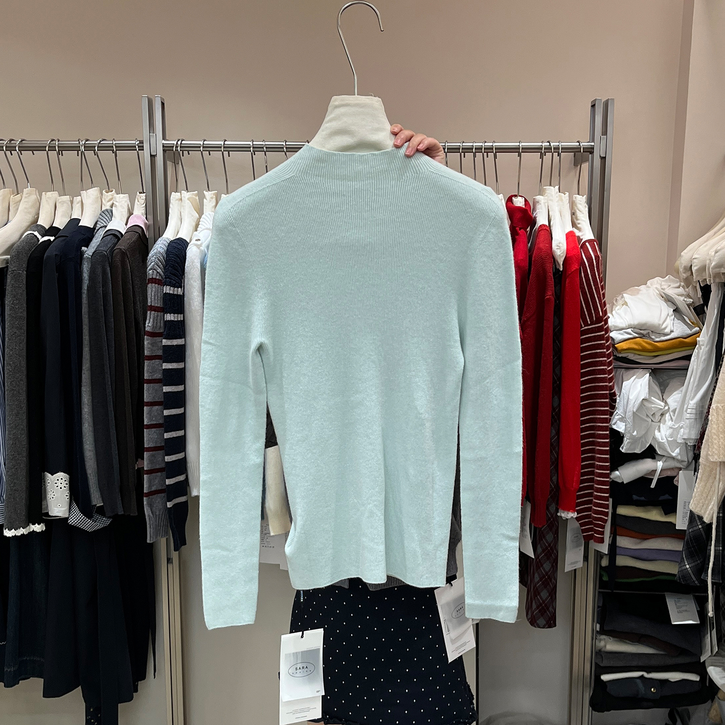 纯色内搭打底衫修身半高领针织衫