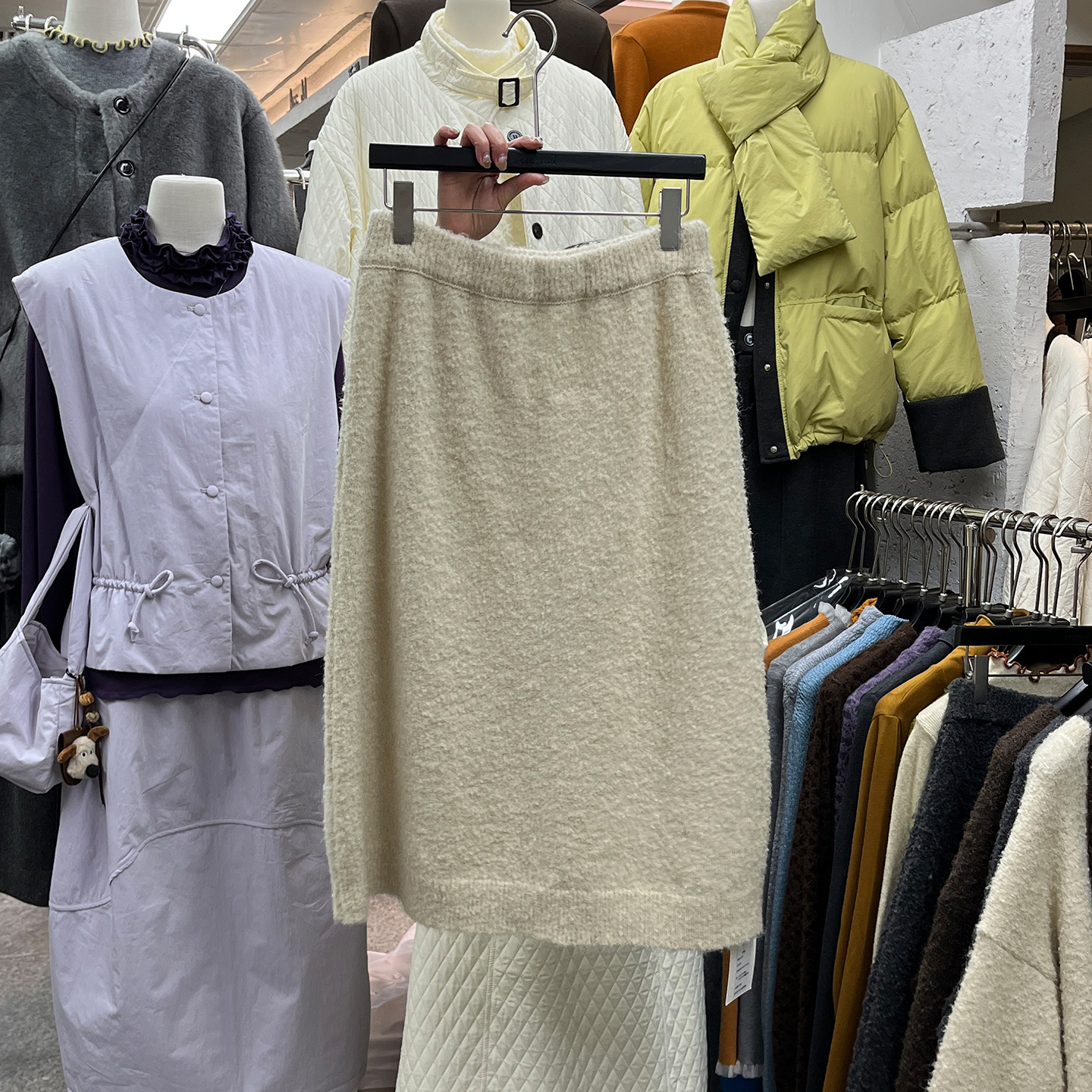 垂感针织半身裙女宽松百搭羊毛裙