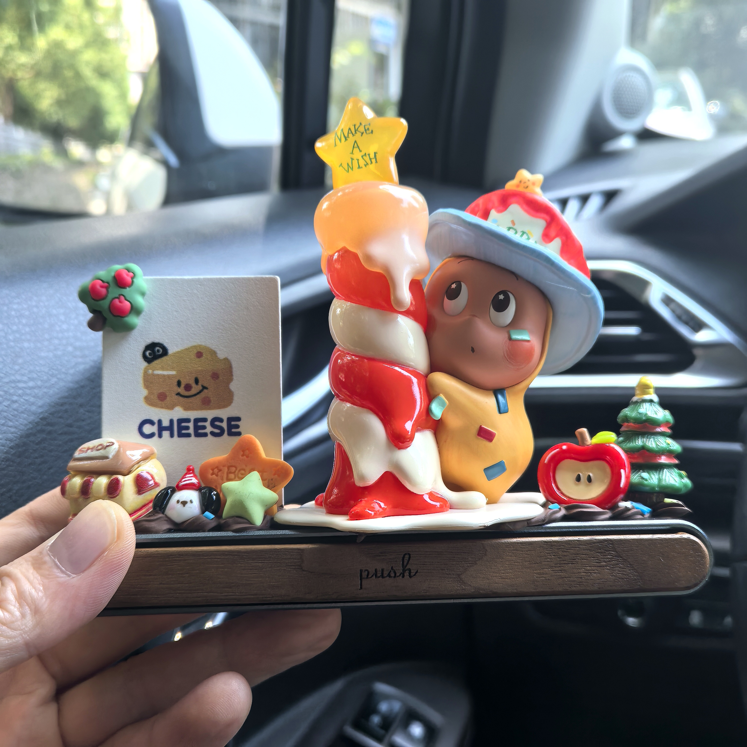 泡泡马特星星人之许个愿吧临时停车牌号码车载中控台挪车摆件装饰