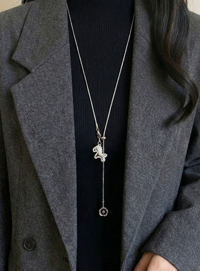 新年长款秋冬小马毛衣链