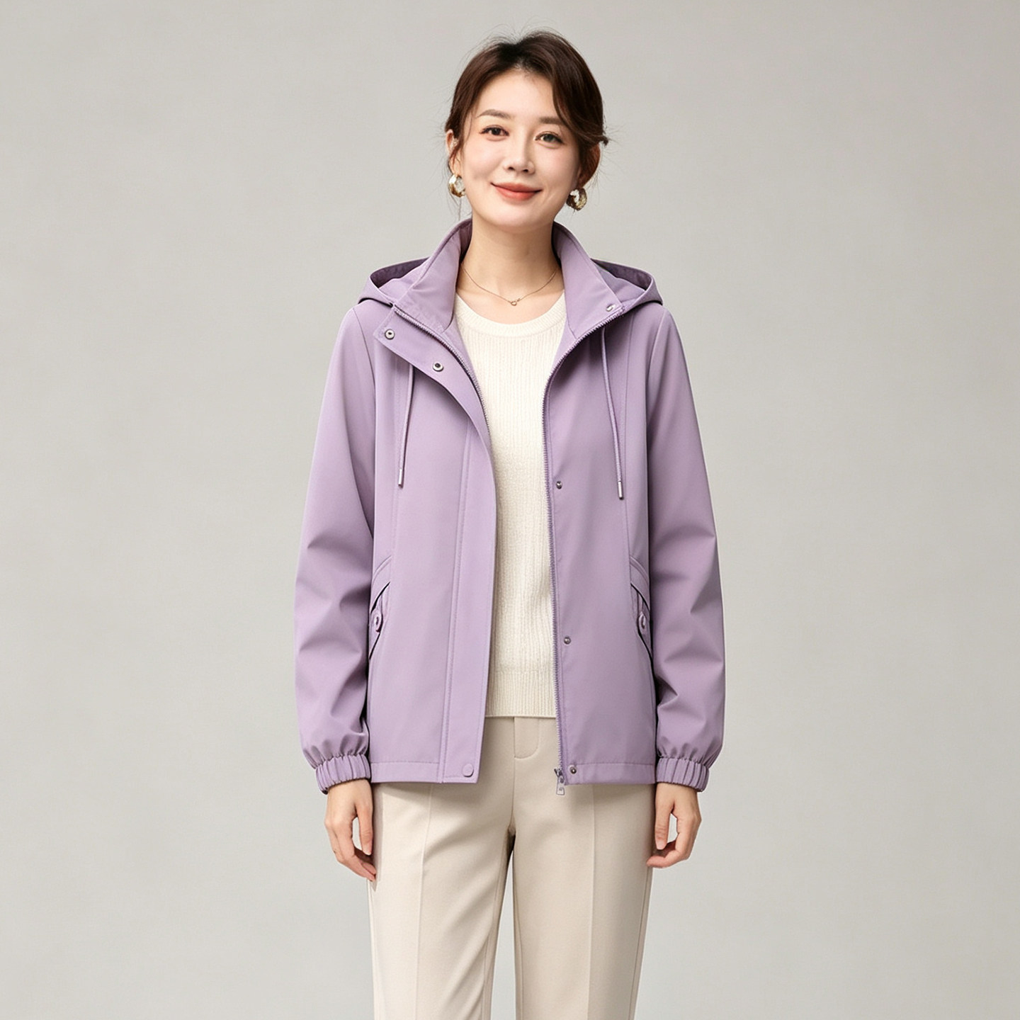 妈妈秋装休闲风衣女春装外套衣服中年40岁气质妈妈装端庄上衣夹克