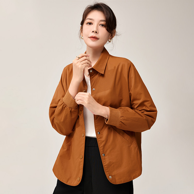 中年妈妈外套秋装长袖衬衫气质宽松女装上衣妈妈装洋气衣服衬衣女