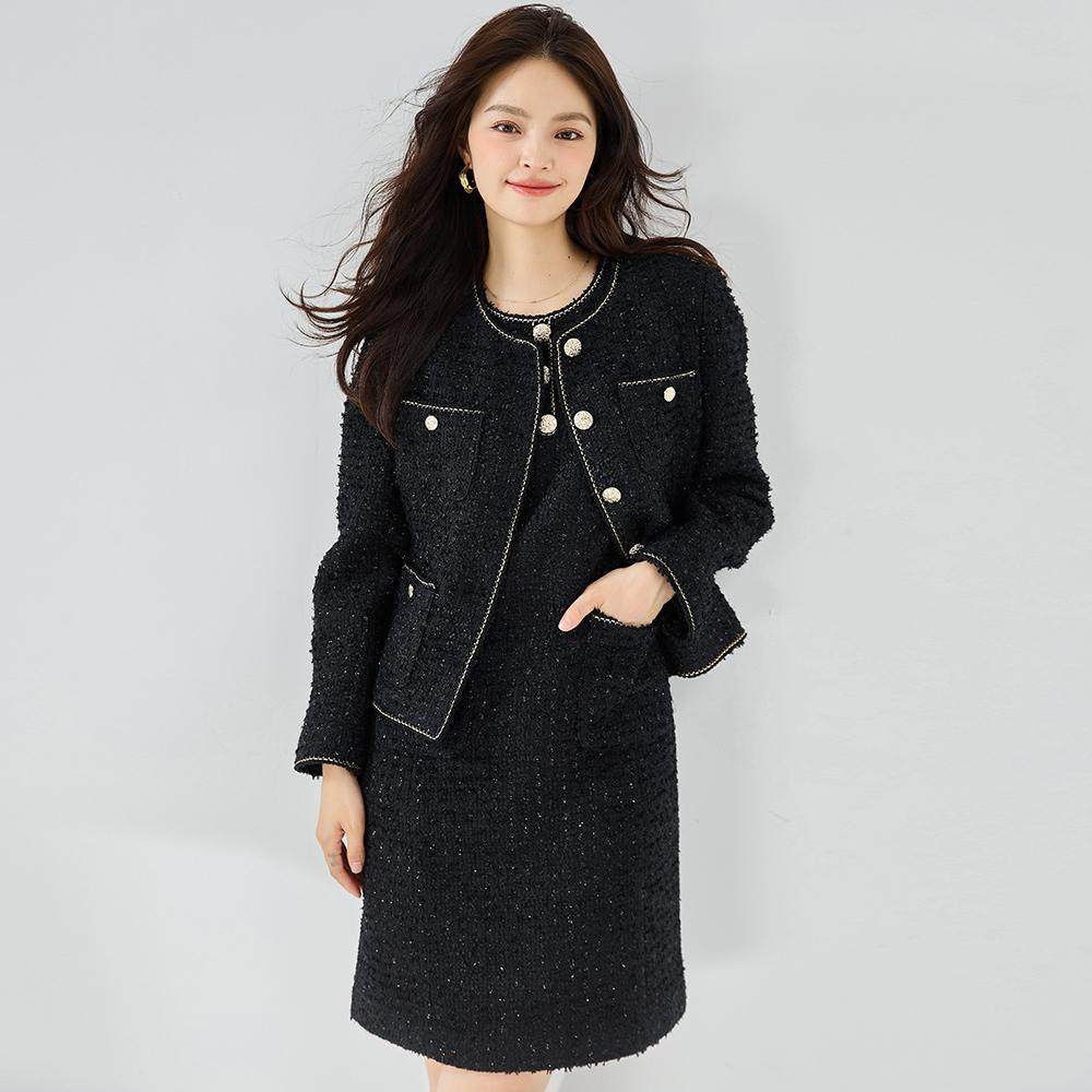 小香风短外套女法式新款小个子A字气质短款上衣连衣裙背心裙裙子