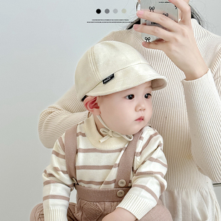 婴儿帽子春秋薄款可爱超萌男女童鸭舌帽系绳棒球宝宝帽秋冬