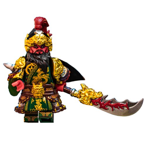 关羽第三方人仔三国武将演义积木国潮玩具武器全盔甲披风兼容乐高