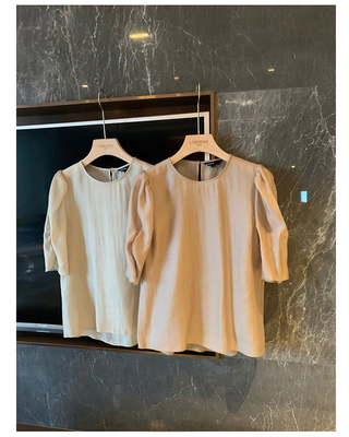 泡泡袖短袖薄款上衣女夏