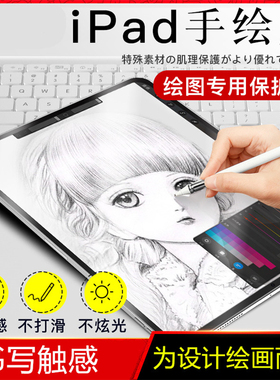 适用2025 iPad Pro 11 12.9 13寸M3类纸膜苹果iPad 10 9 7 8 10.2 10.9寸Mini 6 Air 6 5 4 3 2绘画书写膜9.7