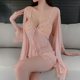 新款 睡衣女性感夏蕾丝吊带无胸垫网纱睡裙网红纯欲风两件套家居服