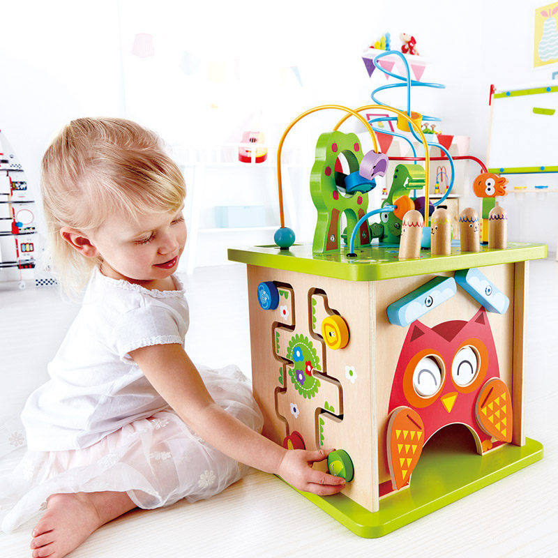 hape绕珠百宝箱森林动物益智玩具