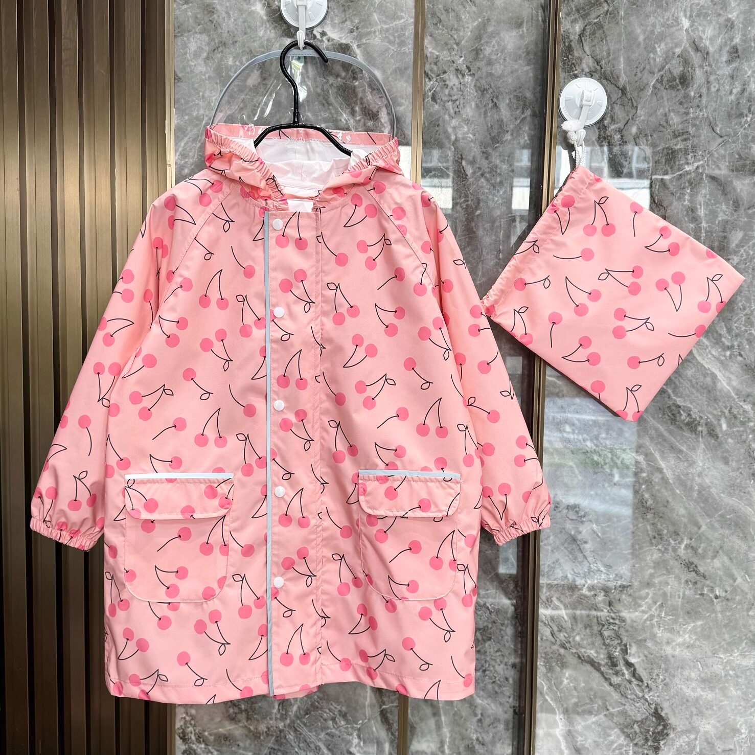 新男女童长款雨衣防风防雨书包位